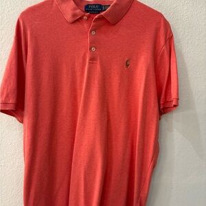 Ralph Lauren Men's Coral Soft Cotton Polo Shirt Custom Slim